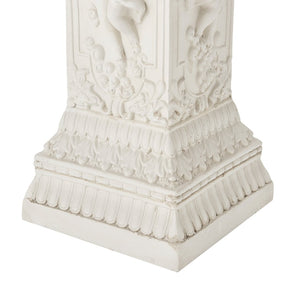 English Elm Pedestal Column Plant Stand Roman Angel Relief Mgo Sculpture for Indoor Outdoor Decor N772P467415B