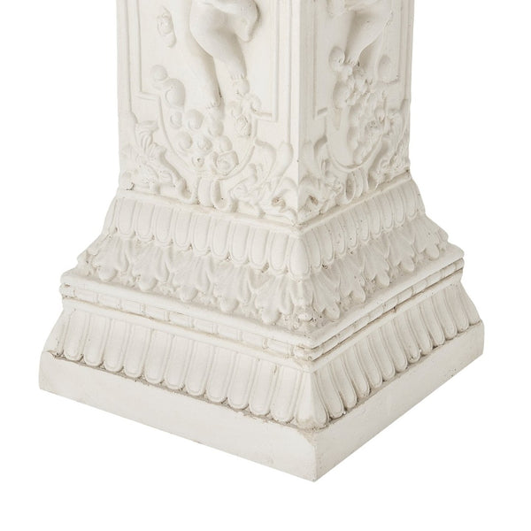 English Elm Pedestal Column Plant Stand Roman Angel Relief Mgo Sculpture for Indoor Outdoor Decor N772P467415B