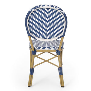 English Elm Outdoor Aluminum Bistro Set Wicker Rattan Patio Cafe Seating French Provincial Style N772P473257N