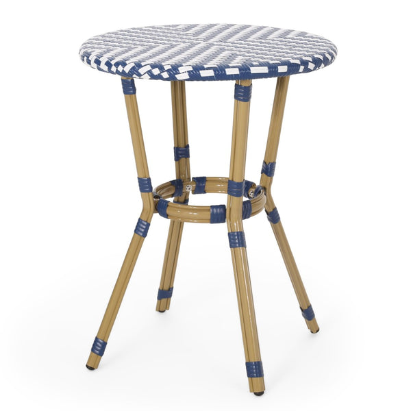 English Elm Outdoor Aluminum Bistro Set Wicker Rattan Patio Cafe Seating French Provincial Style N772P473257N