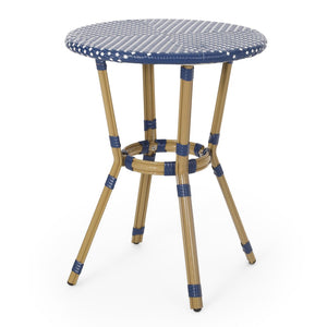 English Elm Outdoor French Bistro 3 Piece Set Woven Pe Rattan Bamboo Frame Patio Seating N772P473268D