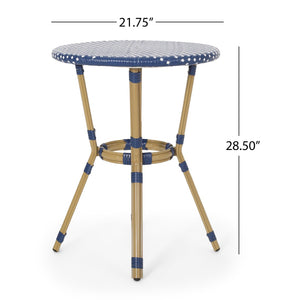 English Elm Outdoor French Bistro 3 Piece Set Woven Pe Rattan Bamboo Frame Patio Seating N772P473268D