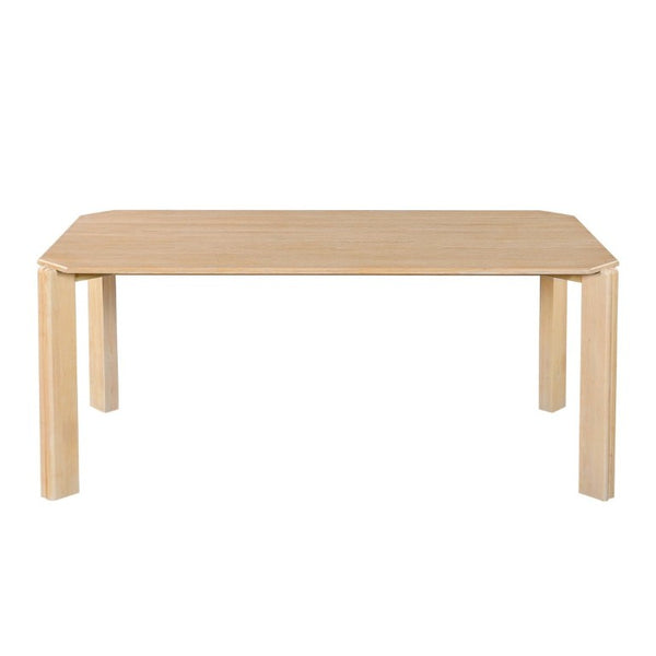 English Elm 70.87 Inch Light Oak Dining Table Seats Six with Rounded Edges Scandinavian Style N772P475478N
