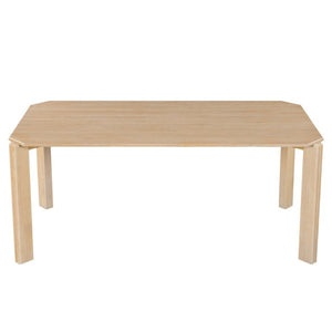 English Elm 70.87 Inch Light Oak Dining Table Seats Six with Rounded Edges Scandinavian Style N772P475478N