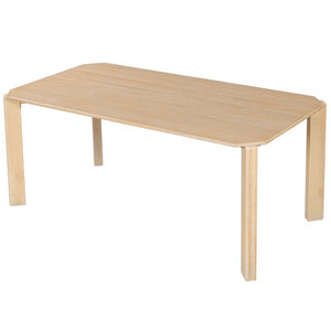 English Elm 70.87 Inch Light Oak Dining Table Seats Six with Rounded Edges Scandinavian Style N772P475478N
