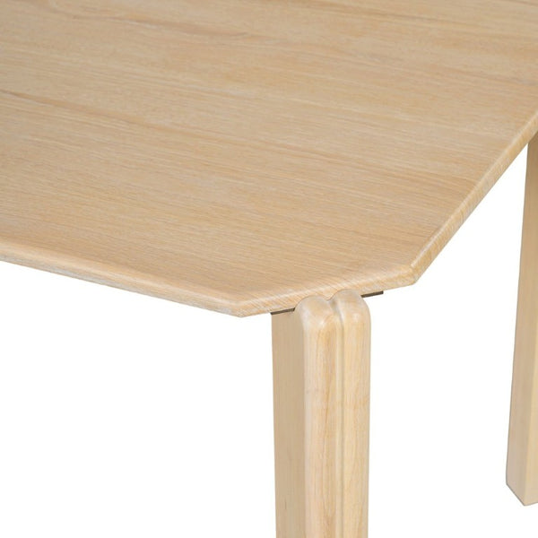 English Elm 70.87 Inch Light Oak Dining Table Seats Six with Rounded Edges Scandinavian Style N772P475478N