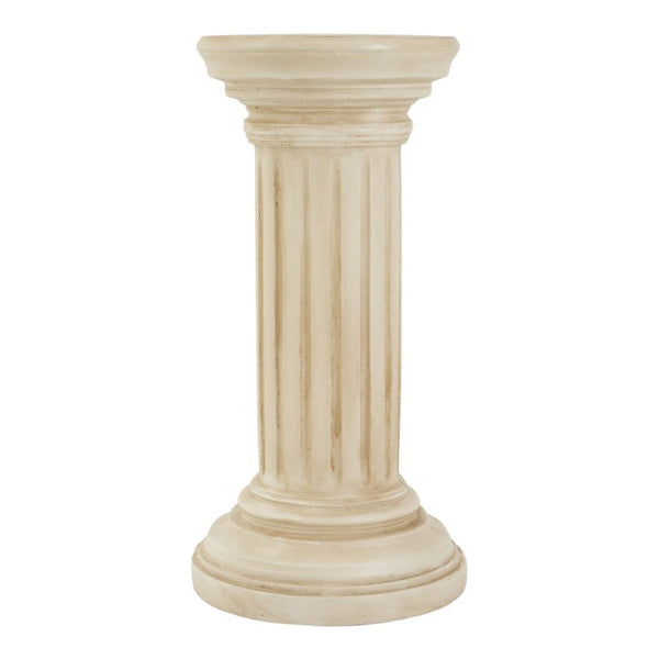 English Elm Magnesium Oxide Square Plant Stand with Stone Inspired Finish for Indoor Outdoor Decor Beige N772P483902G