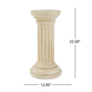 English Elm Magnesium Oxide Square Plant Stand with Stone Inspired Finish for Indoor Outdoor Decor Beige N772P483902G