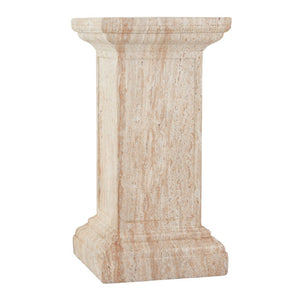 English Elm Magnesium Oxide Square Plant Stand with Stone Inspired Finish for Indoor Outdoor Decor Travertine N772P483904T