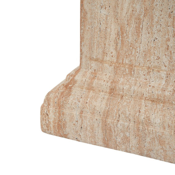 English Elm Magnesium Oxide Square Plant Stand with Stone Inspired Finish for Indoor Outdoor Decor Travertine N772P483904T