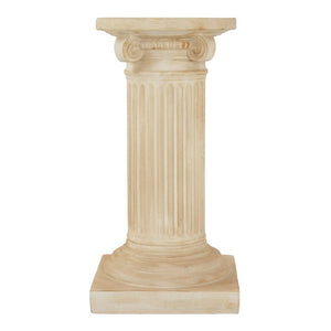 English Elm Mgo Handcrafted Column Pedestal Stand Travertine Finish Artisan Stone Texture Display N772P483907T