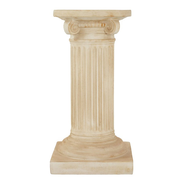 English Elm Mgo Handcrafted Column Pedestal Stand Travertine Finish Artisan Stone Texture Display N772P483907T