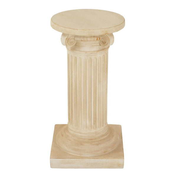 English Elm Mgo Handcrafted Column Pedestal Stand Travertine Finish Artisan Stone Texture Display N772P483907T