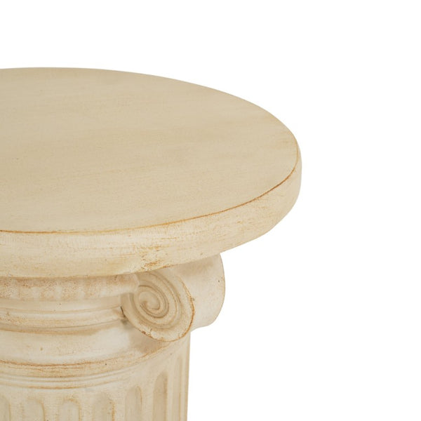 English Elm Mgo Handcrafted Column Pedestal Stand Travertine Finish Artisan Stone Texture Display N772P483907T