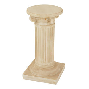 English Elm Mgo Handcrafted Column Pedestal Stand Travertine Finish Artisan Stone Texture Display N772P483907T