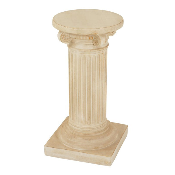 English Elm Mgo Handcrafted Column Pedestal Stand Travertine Finish Artisan Stone Texture Display N772P483907T
