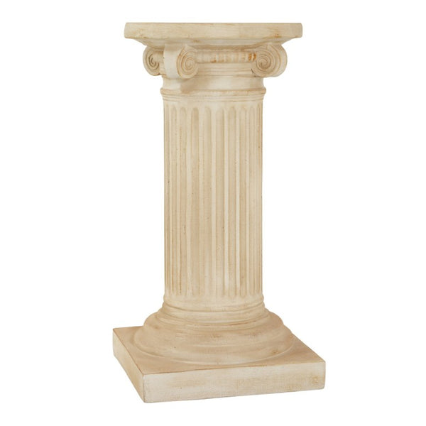English Elm Mgo Handcrafted Column Pedestal Stand Travertine Finish Artisan Stone Texture Display N772P483907T