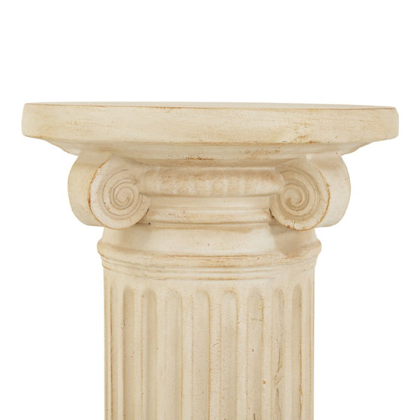 English Elm Mgo Handcrafted Column Pedestal Stand Travertine Finish Artisan Stone Texture Display N772P483907T