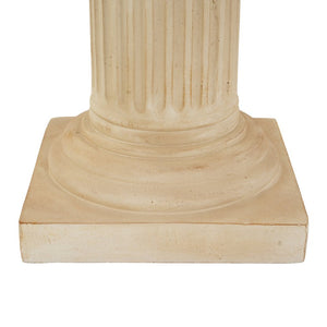 English Elm Mgo Handcrafted Column Pedestal Stand Travertine Finish Artisan Stone Texture Display N772P483907T