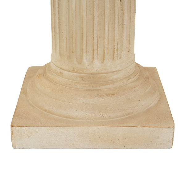 English Elm Mgo Handcrafted Column Pedestal Stand Travertine Finish Artisan Stone Texture Display N772P483907T