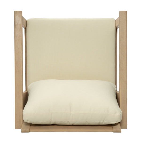 English Elm Outdoor Acacia Wood Club Chair Teak Finish with Thick Cushioned Patio Seating N772P489883L