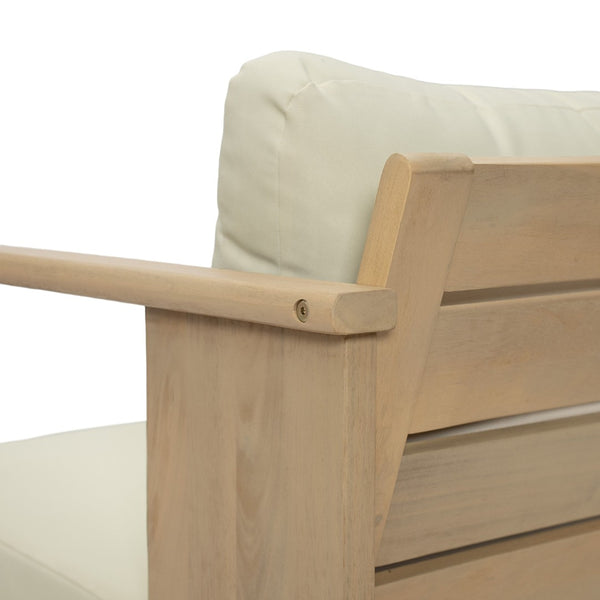 English Elm Outdoor Acacia Wood Club Chair Teak Finish with Thick Cushioned Patio Seating N772P489883L