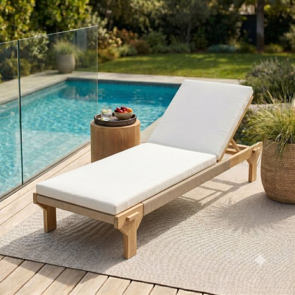 English Elm Outdoor Acacia Hardwood Chaise Lounge with Adjustable Backrest and Resort Style Appeal N772P494241L