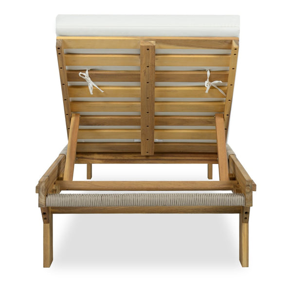 English Elm Outdoor Acacia Hardwood Chaise Lounge with Adjustable Backrest and Resort Style Appeal N772P494241L