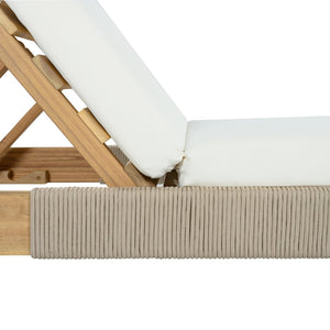 English Elm Outdoor Acacia Hardwood Chaise Lounge with Adjustable Backrest and Resort Style Appeal N772P494241L