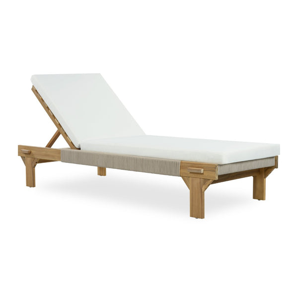 English Elm Outdoor Acacia Hardwood Chaise Lounge with Adjustable Backrest and Resort Style Appeal N772P494241L