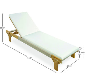 English Elm Outdoor Acacia Hardwood Chaise Lounge with Adjustable Backrest and Resort Style Appeal N772P494241L