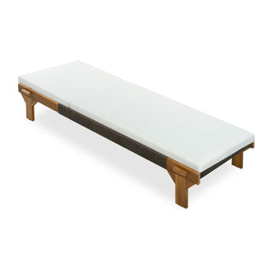 English Elm Outdoor Acacia Hardwood Chaise Lounge Five Position Reclining Patio Lounger N772P494241T