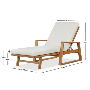 English Elm Set of 4 Solid Acacia Hardwood Outdoor Chaise Lounges with Adjustable Recline N772P497668B-4