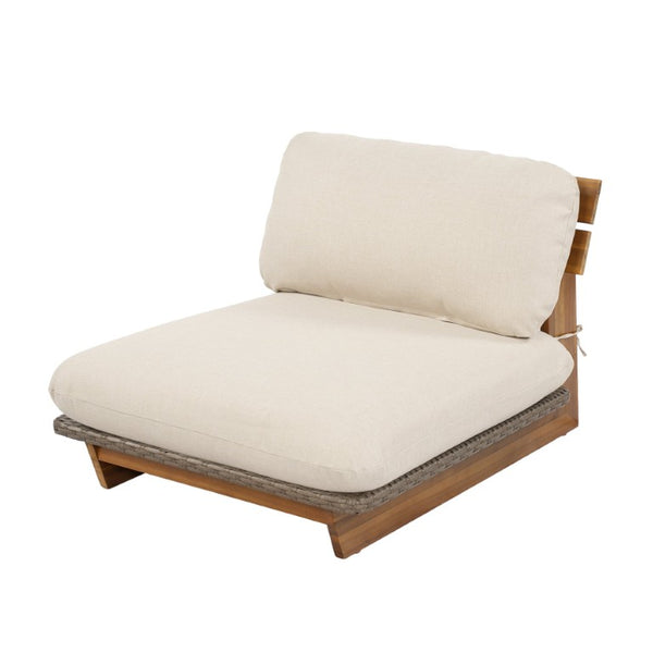 English Elm Patio Solid Acacia Wood Outdoor Chair with Water Repellent Removable Cushion Covers Lounge Chair N772P502272B