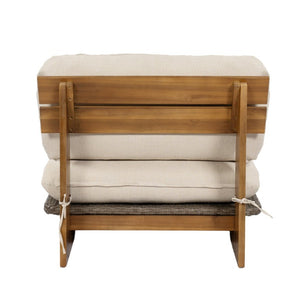 English Elm Patio Solid Acacia Wood Outdoor Chair with Water Repellent Removable Cushion Covers Lounge Chair N772P502272B