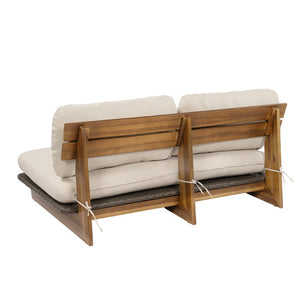 English Elm Patio Solid Acacia Wood Outdoor Chair with Water Repellent Removable Cushion Covers Loveseat N772P502273B