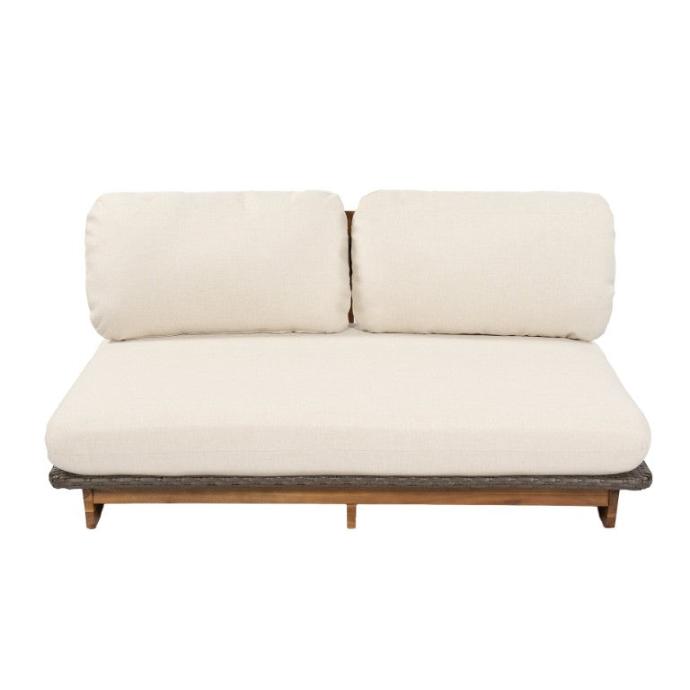 English Elm Patio Solid Acacia Wood Outdoor Chair with Water Repellent Removable Cushion Covers Loveseat N772P502273B