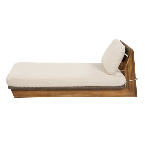 English Elm Patio Solid Acacia Wood Outdoor Chair with Water Repellent Removable Cushion Covers Lounger - Frame Only N772P502274B