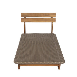 English Elm Patio Solid Acacia Wood Outdoor Chair with Water Repellent Removable Cushion Covers Lounger - Frame Only N772P502274B