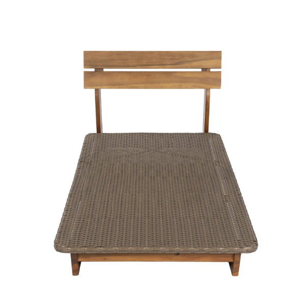 English Elm Patio Solid Acacia Wood Outdoor Chair with Water Repellent Removable Cushion Covers Lounger - Frame Only N772P502274B