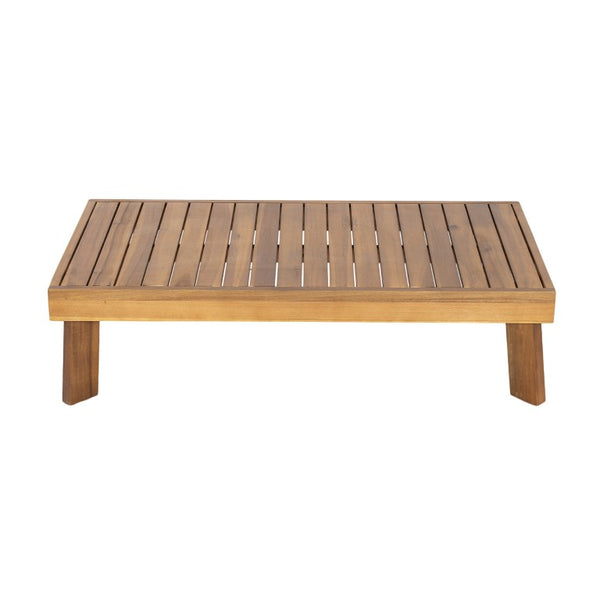 English Elm Patio Solid Acacia Outdoor Coffee Table Low Profile Teak Finish for Lounge Seating N772P502276B