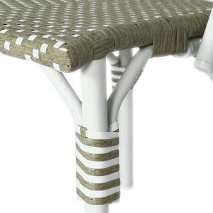 English Elm French Bistro Aluminum Patio Chair Set with Hand Woven Rattan for Outdoor Dining N772P504776E