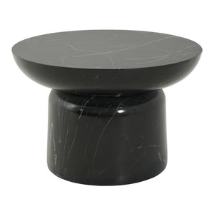 English Elm 23.82 Round MGO Marble Effect Pedestal Coffee Table for Indoor and Outdoor Living N772P510512B