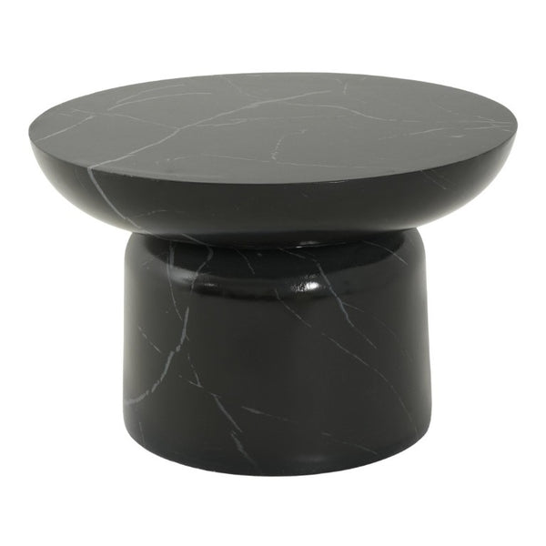 English Elm 23.82 Round MGO Marble Effect Pedestal Coffee Table for Indoor and Outdoor Living N772P510512B