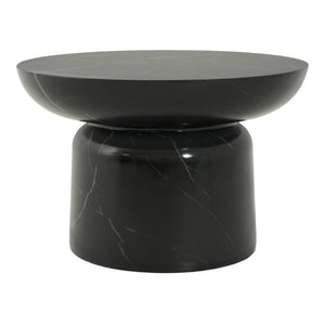 English Elm 23.82 Round MGO Marble Effect Pedestal Coffee Table for Indoor and Outdoor Living N772P510512B