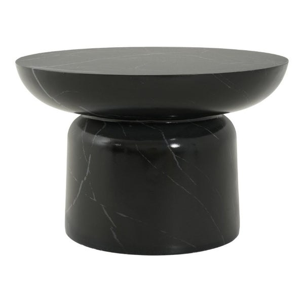 English Elm 23.82 Round MGO Marble Effect Pedestal Coffee Table for Indoor and Outdoor Living N772P510512B