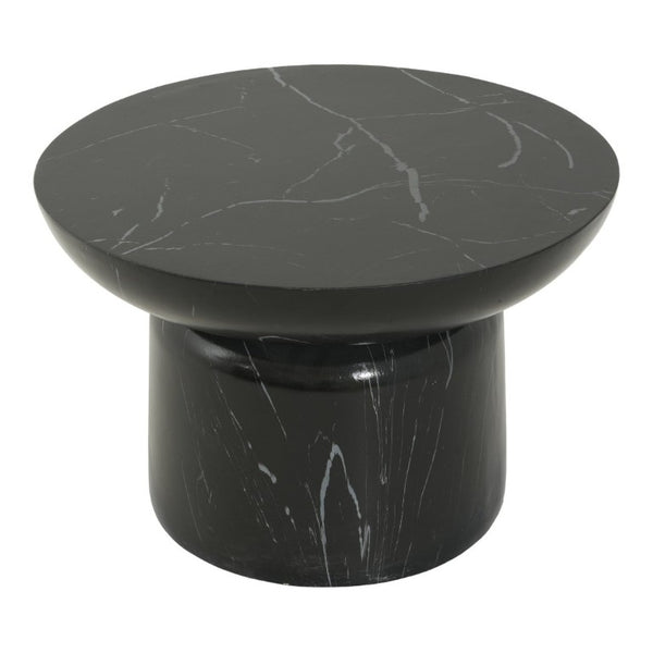 English Elm 23.82 Round MGO Marble Effect Pedestal Coffee Table for Indoor and Outdoor Living N772P510512B