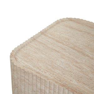 English Elm W31.89 Handcrafted Faux Travertine Outdoor Square Coffee Table in Magnesium Oxide N772P510513T