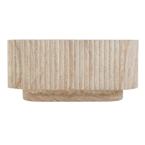 English Elm W31.89 Handcrafted Faux Travertine Outdoor Square Coffee Table in Magnesium Oxide N772P510513T