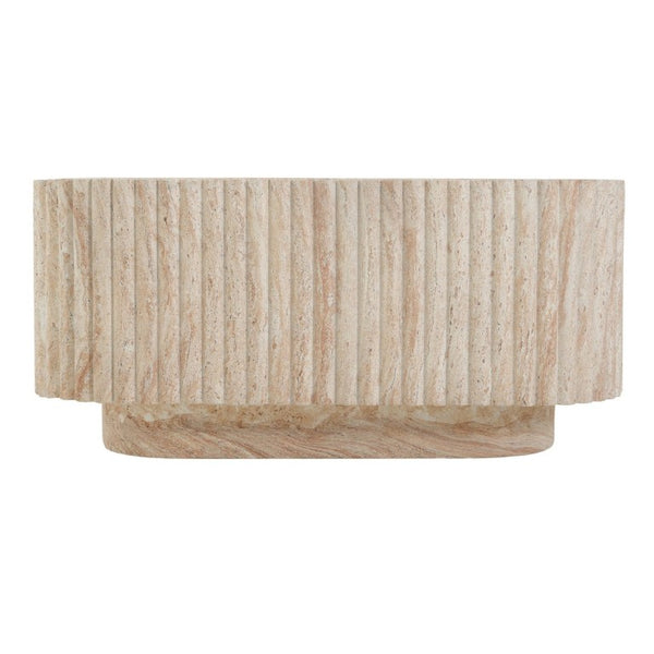 English Elm W31.89 Handcrafted Faux Travertine Outdoor Square Coffee Table in Magnesium Oxide N772P510513T